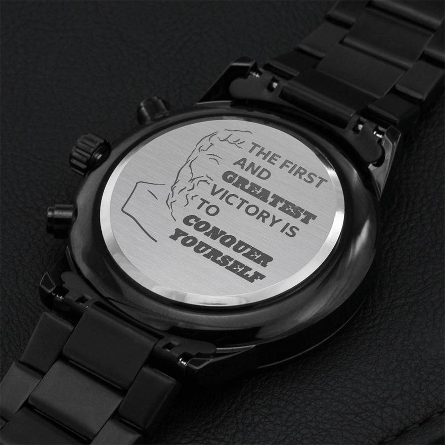 Plato Conquer Yourself Chronograph Watch 1 Engraving Chronograph Watch