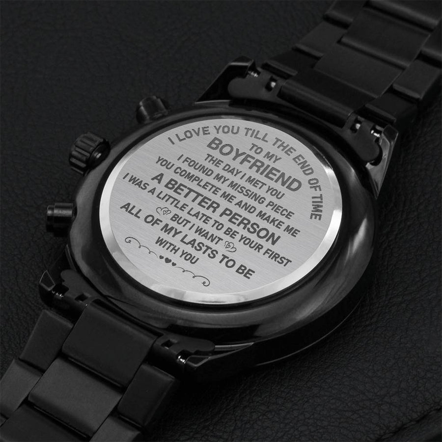 I Love You Till The End Of Time - Perfect Gift For Boyfriend Engraving Chronograph Watch