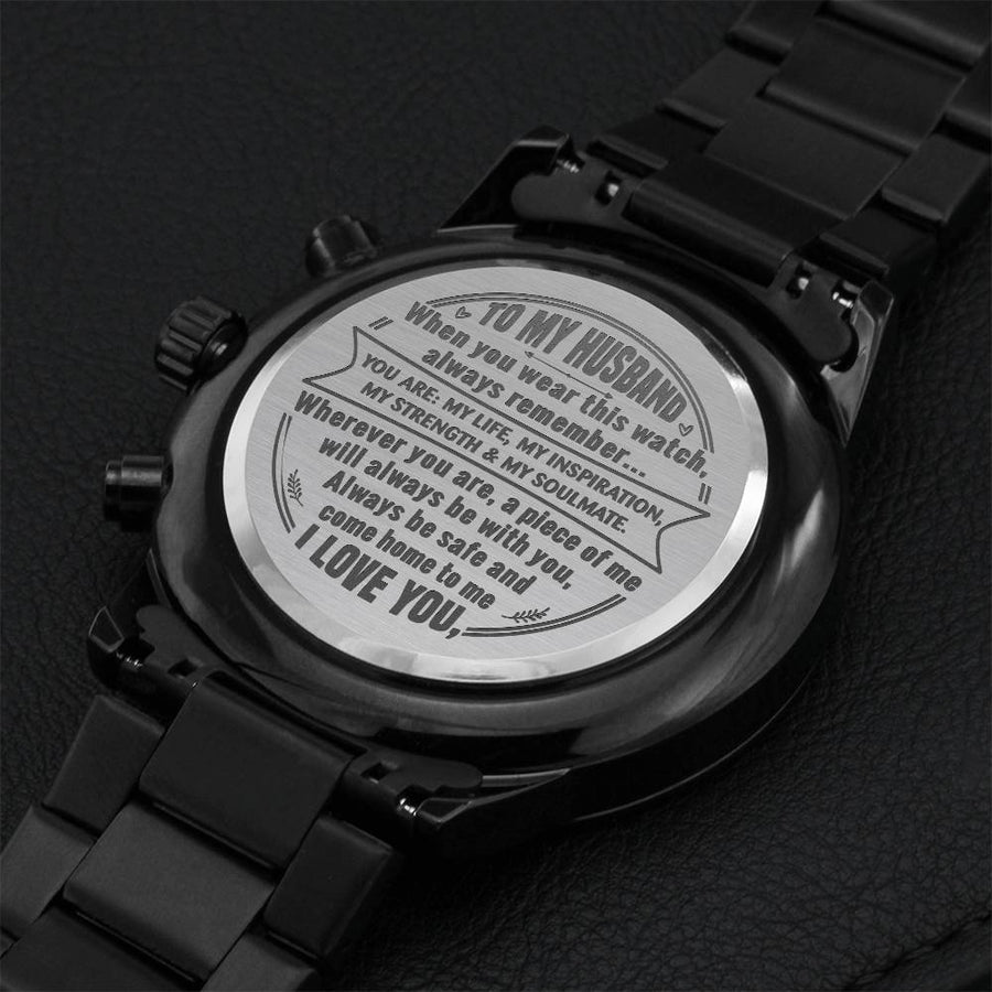 Gift For Husband - Come Home To Me - Watch Engraving Chronograph Watch