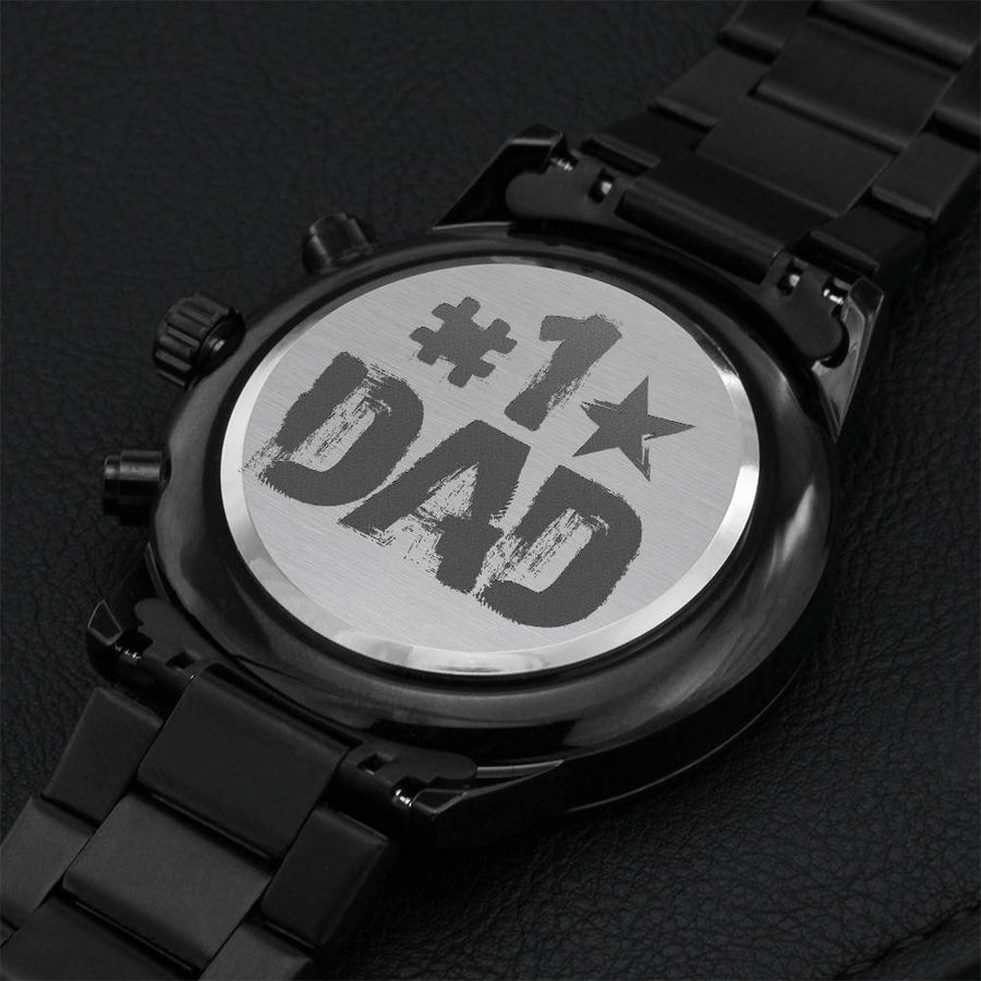 Customize Best Dad Ever - American # 1 Dad Watch Engraving Chronograph Watch