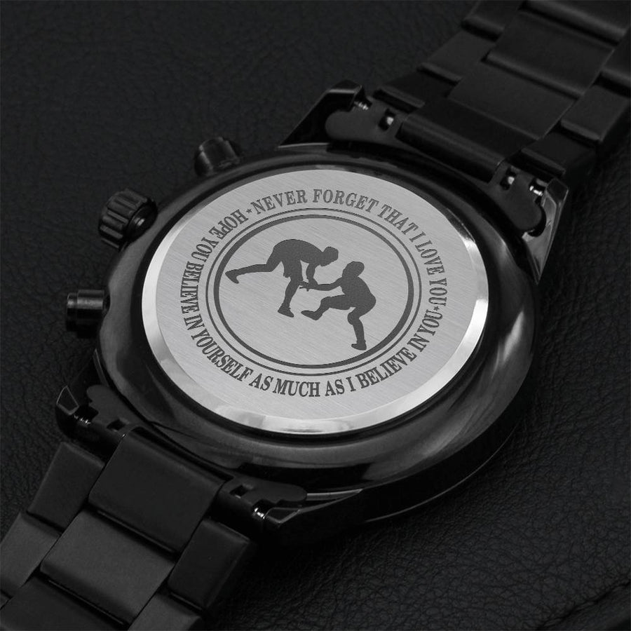 To My Wrestling Son 1 Engraving Chronograph Watch