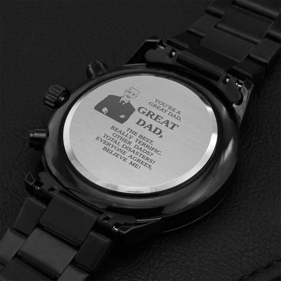 Great Dad Chronograph Watch Gift For Father's Day Engraving Chronograph Watch