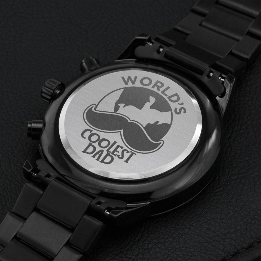 World's Coolest Dad Engraving Chronograph Watch