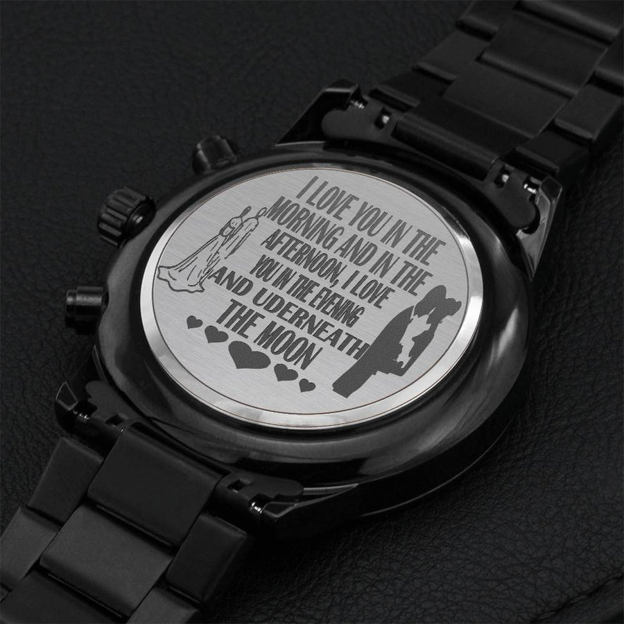 Engraved Watch Design For Husband 1 Engraving Chronograph Watch