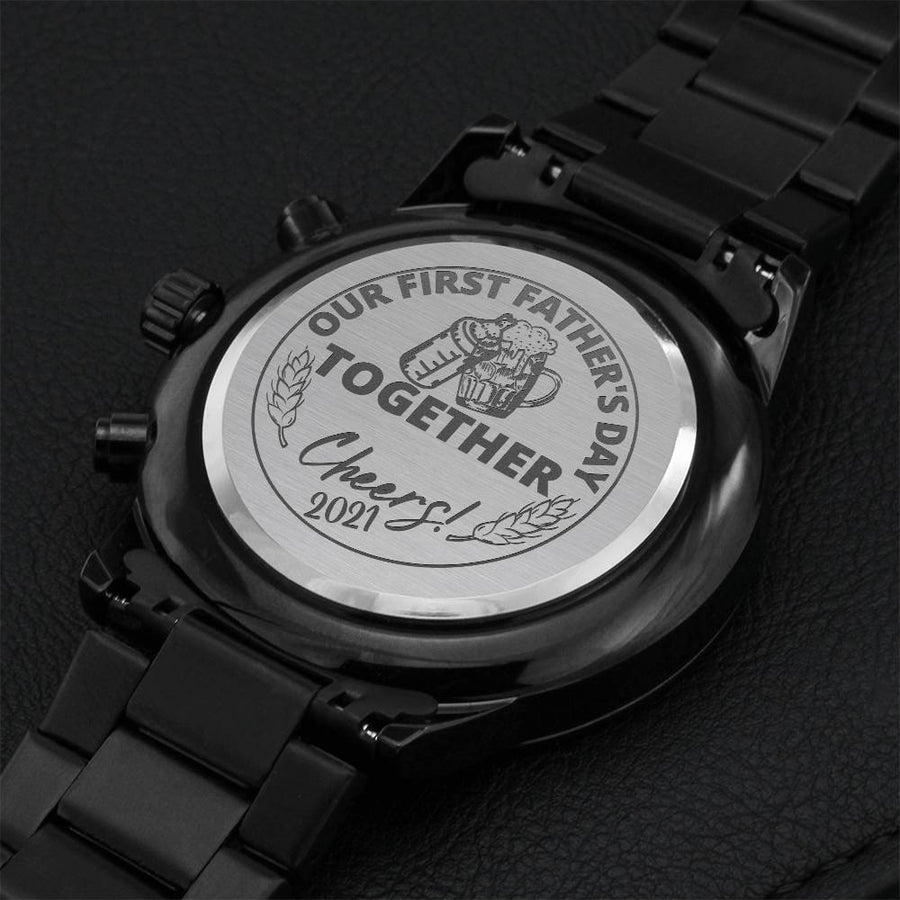 First Time Father's Day Engraved Watch Gift 1 Engraving Chronograph Watch