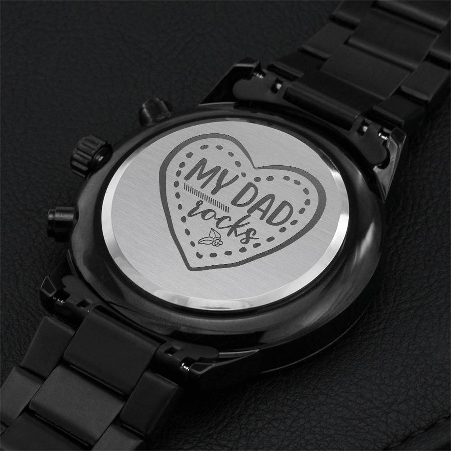 My Dad Rocks Engraving Chronograph Watch