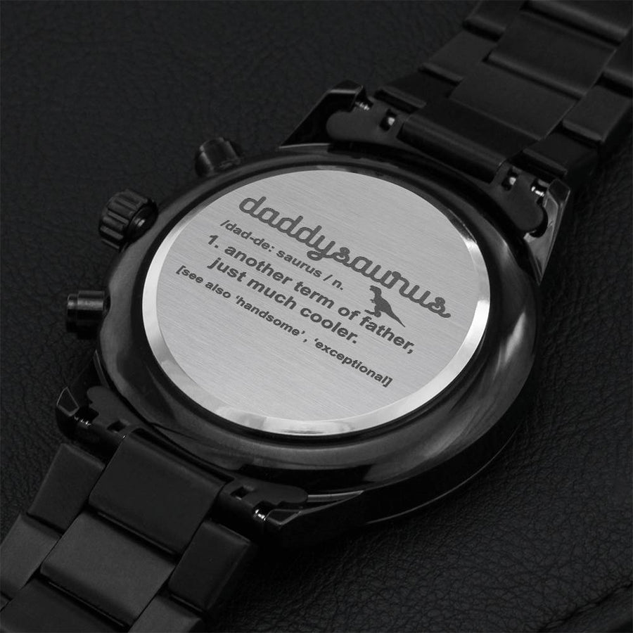 Daddysaurus Engraved Watch Father's Day Engraving Chronograph Watch