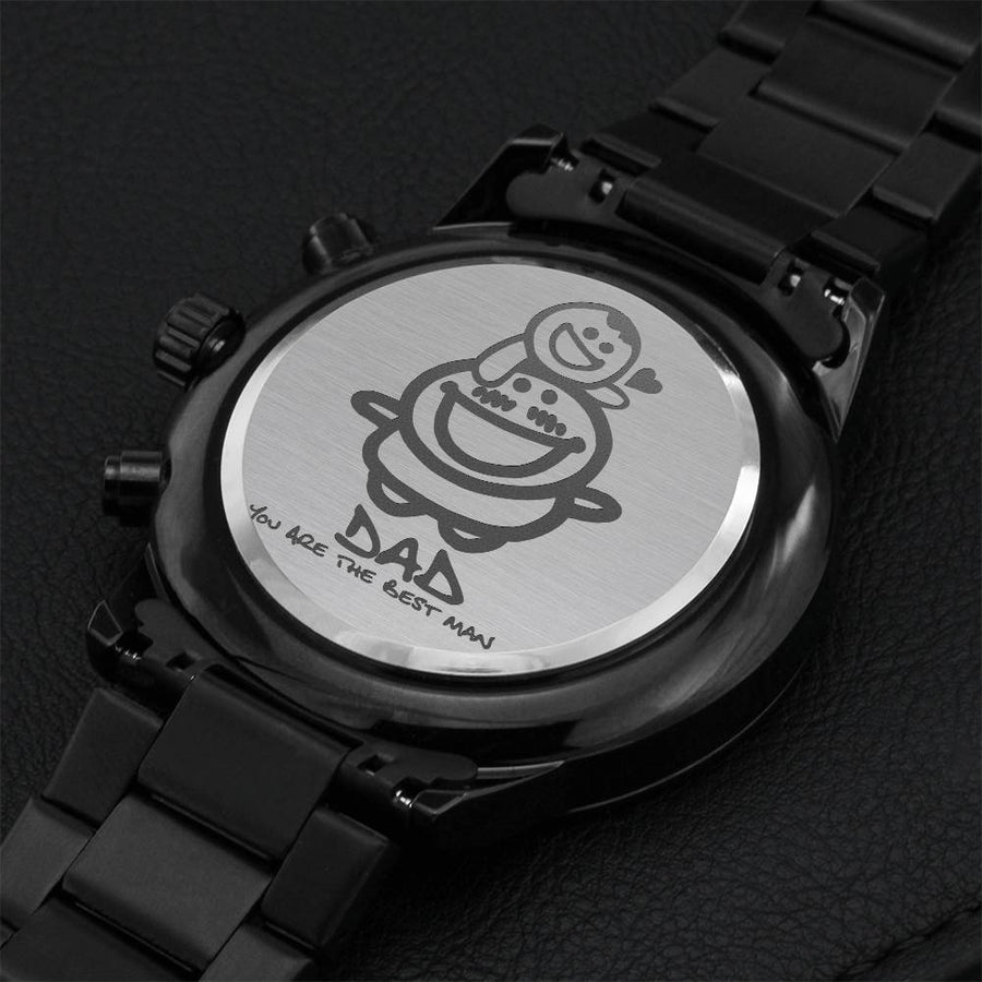 Dad You Are The Best Man Engraved Watch. Engraving Chronograph Watch