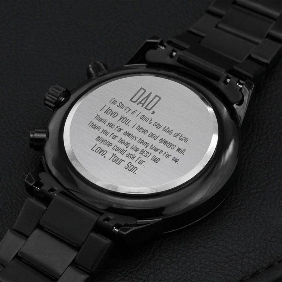 Dad- I Love You Father's Day Gift Watch Engraving Chronograph Watch