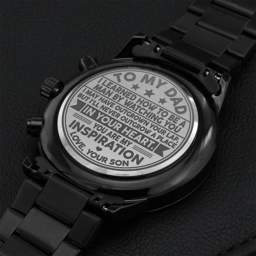 To My Dad - You Are My Inspiration Chronograph Watch Watch For Dad From Son Fathers Day Gift Christmas Gift Dad Birthday Watch Engraving Chronograph Watch