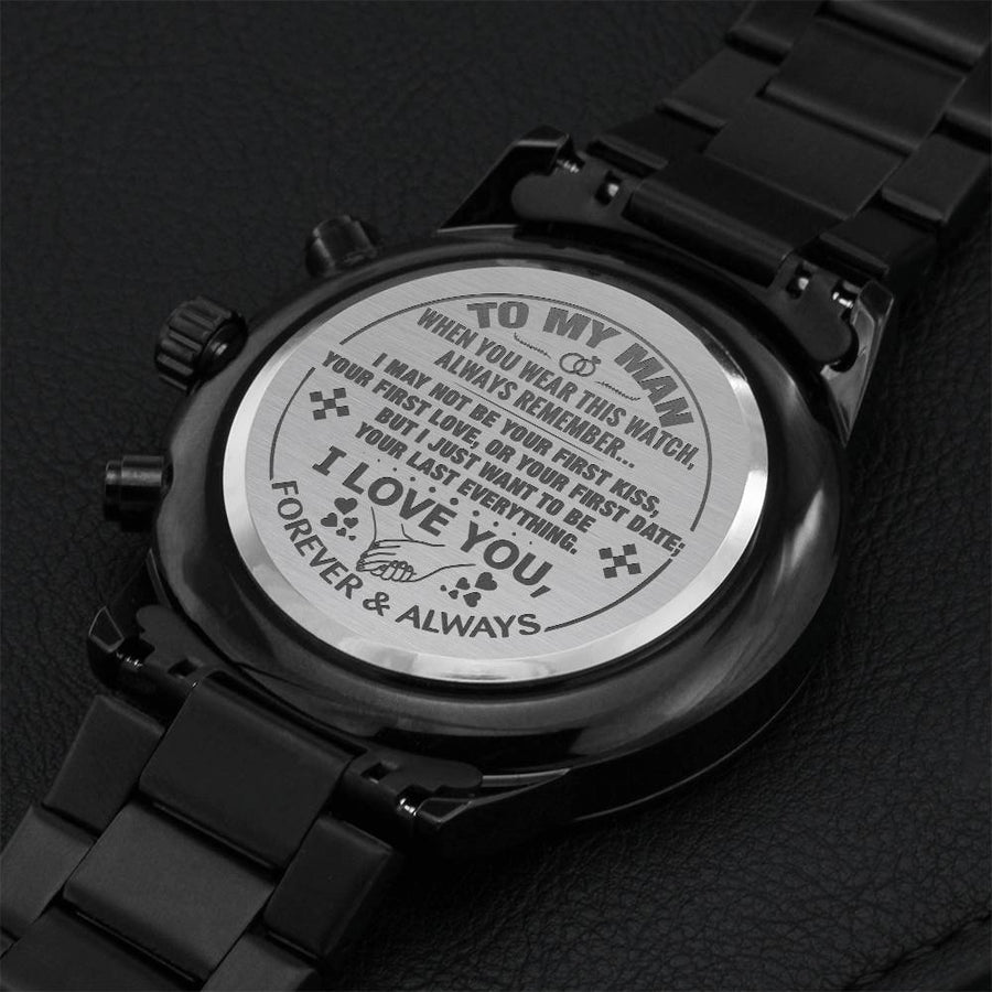 Gift For Your Man - I Love You - Watch Engraving Chronograph Watch