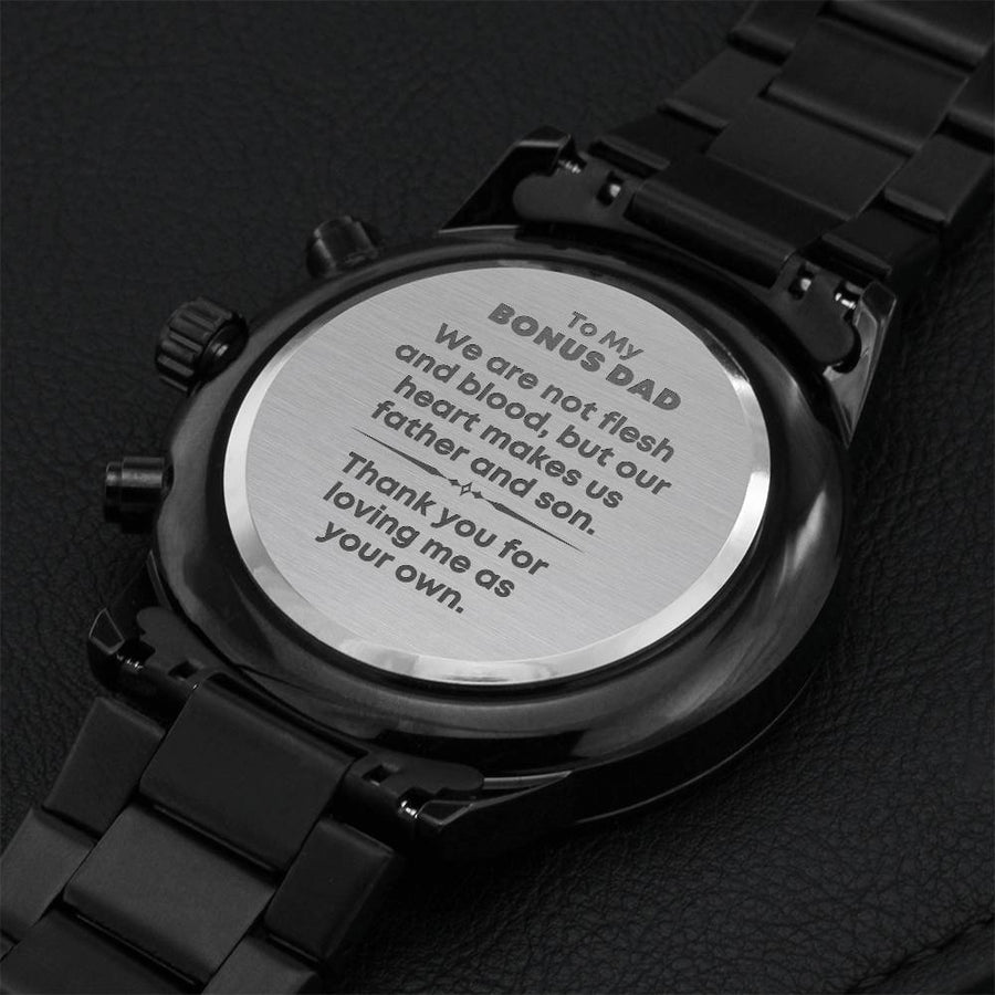Bonus Dad Our Heart Makes Us Father And Son - Chronograph Watch Engraving Chronograph Watch