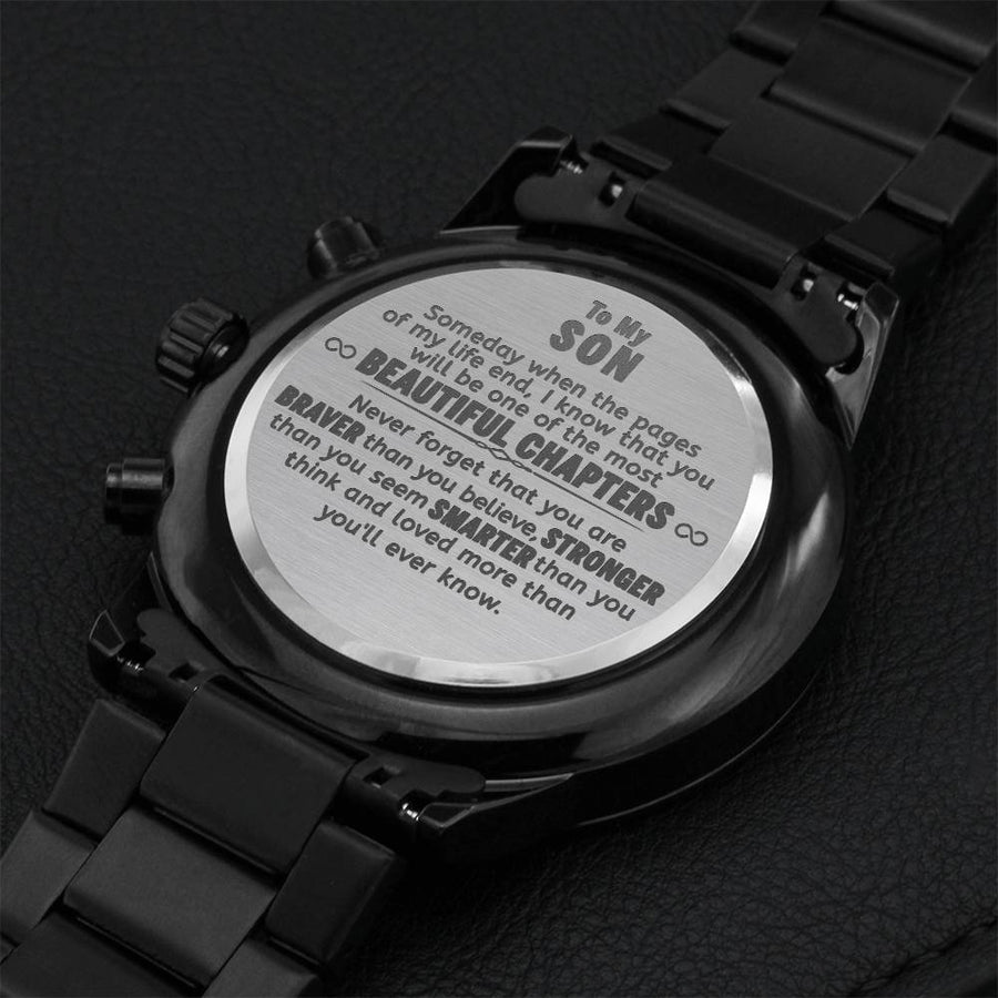 To My Son - I'm Always Here For You - Elegant Steel Watch - Tms02 Engraving Chronograph Watch