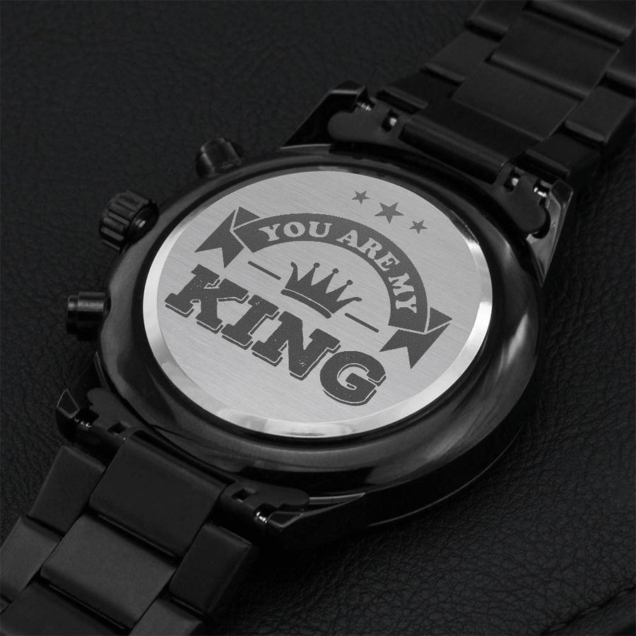 Gift For Men - You Are My King Engraving Chronograph Watch