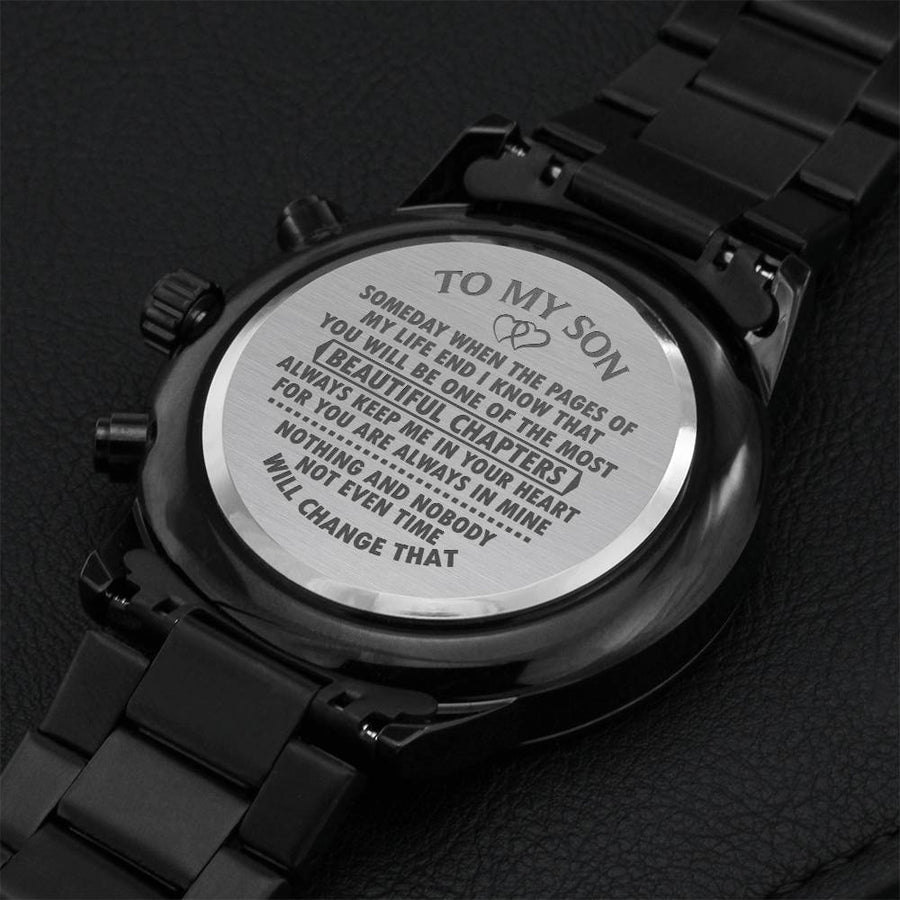 A Heart Melting Gifts For Son - Chronograph Watch - Gift For Dad From Son Watch Gift For Dad From Son Watch Engraving Chronograph Watch