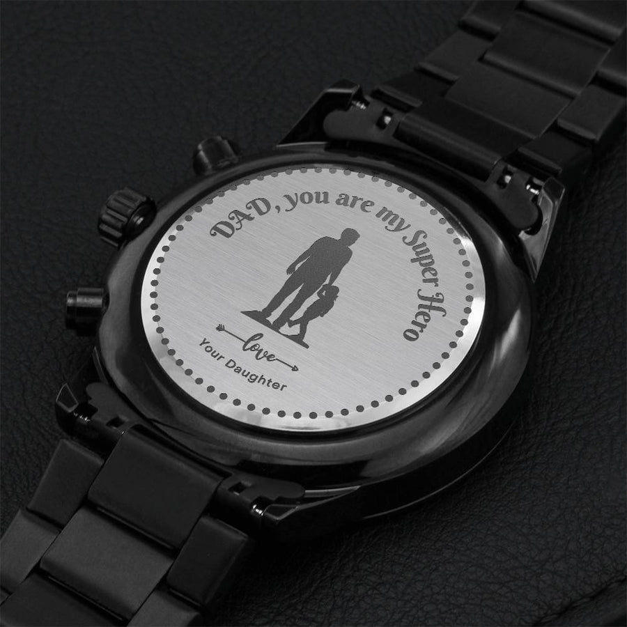 Dad You Are My Super Hero 1 Engraving Chronograph Watch