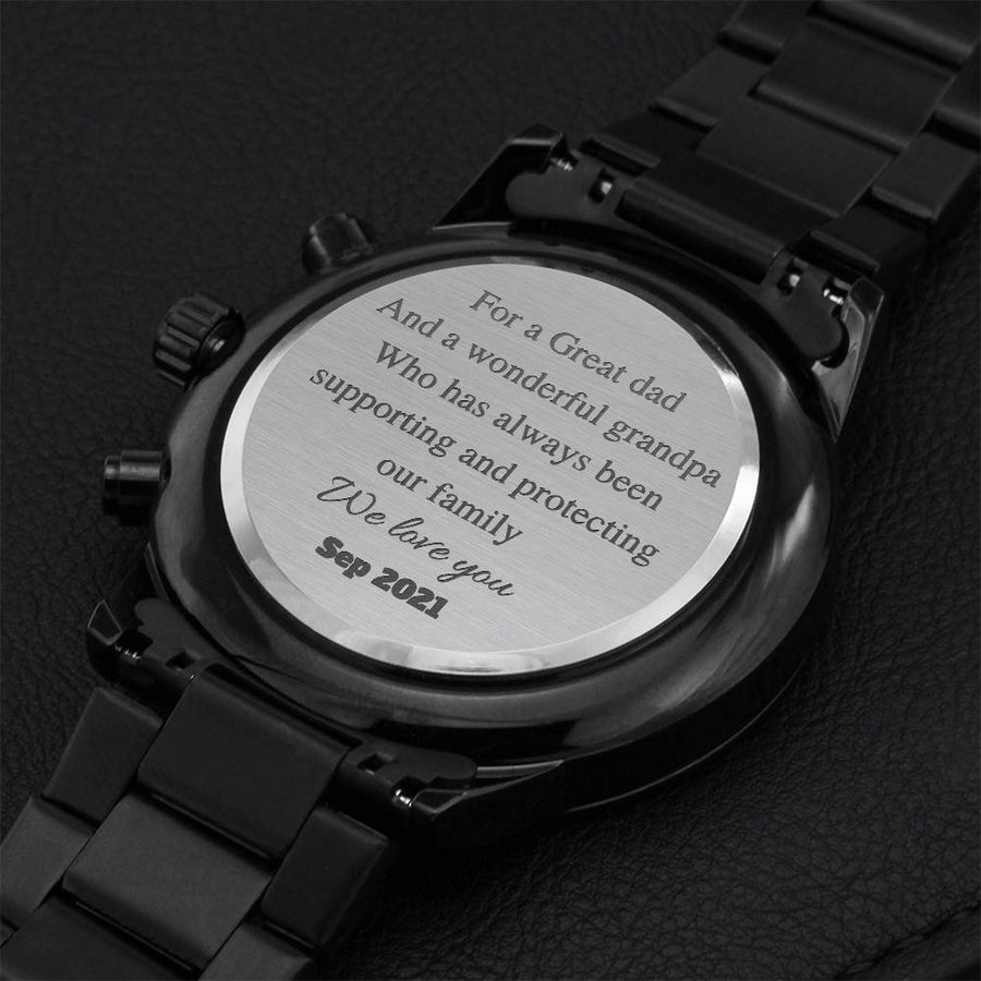 Grandparent Day Collection- Grandpa Watch Engraving Chronograph Watch