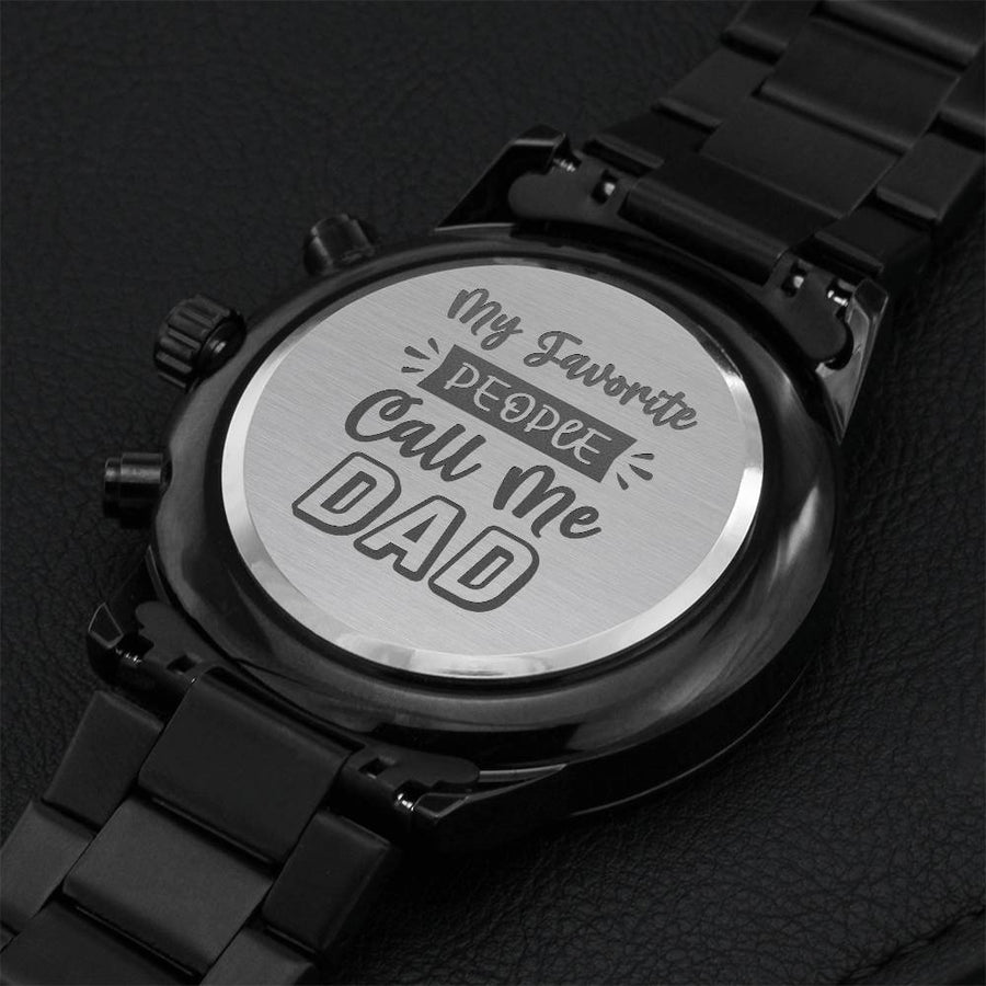 Call Me Dad Engraving Chronograph Watch