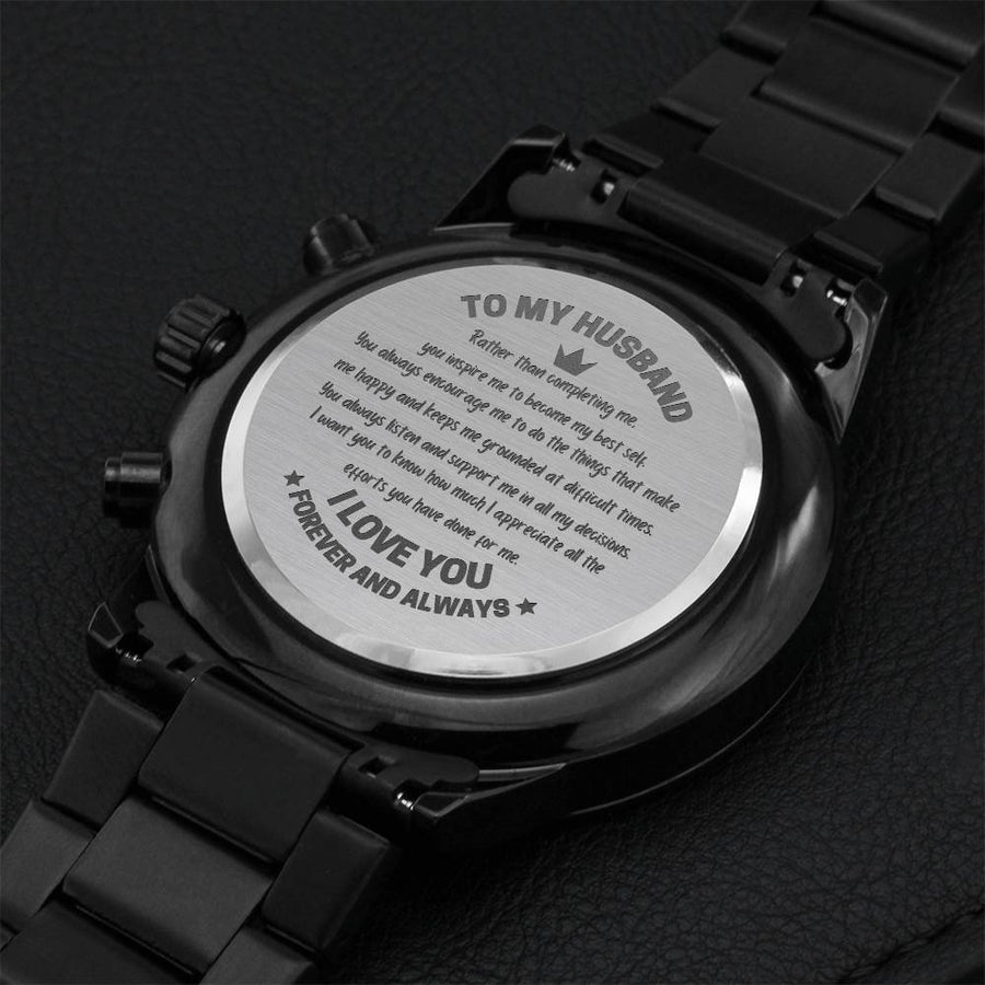You Inspire Me To Become My Best Self Engraving Chronograph Watch