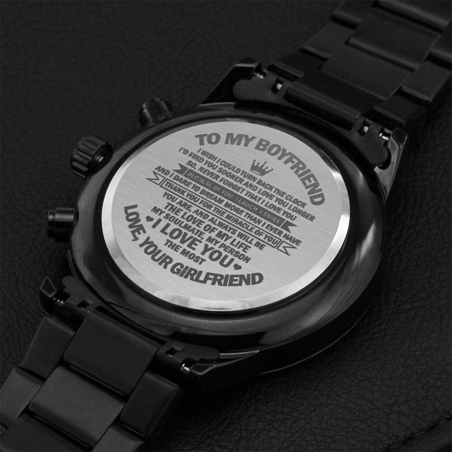 I Wish I Could Turn Back The Clock - Best Gift For Boyfriend Engraving Chronograph Watch