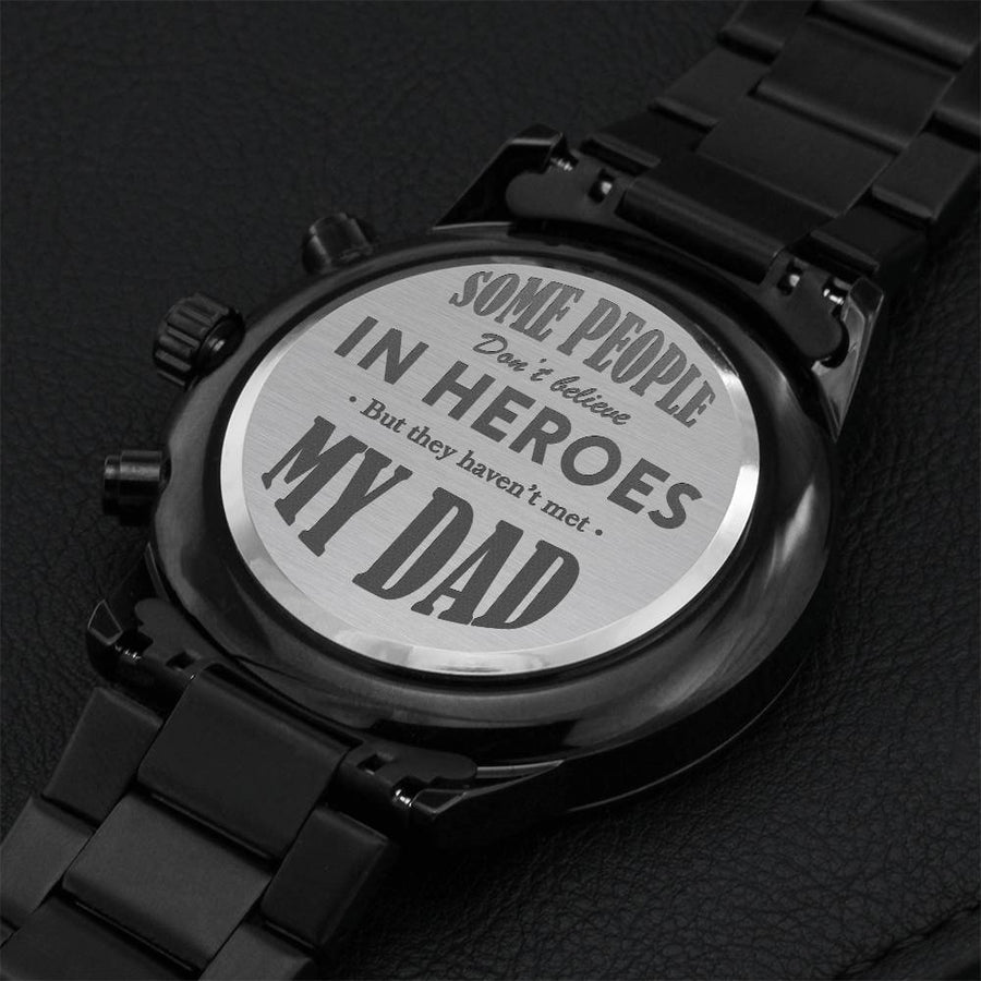 Heroes Watch For Dads Engraving Chronograph Watch