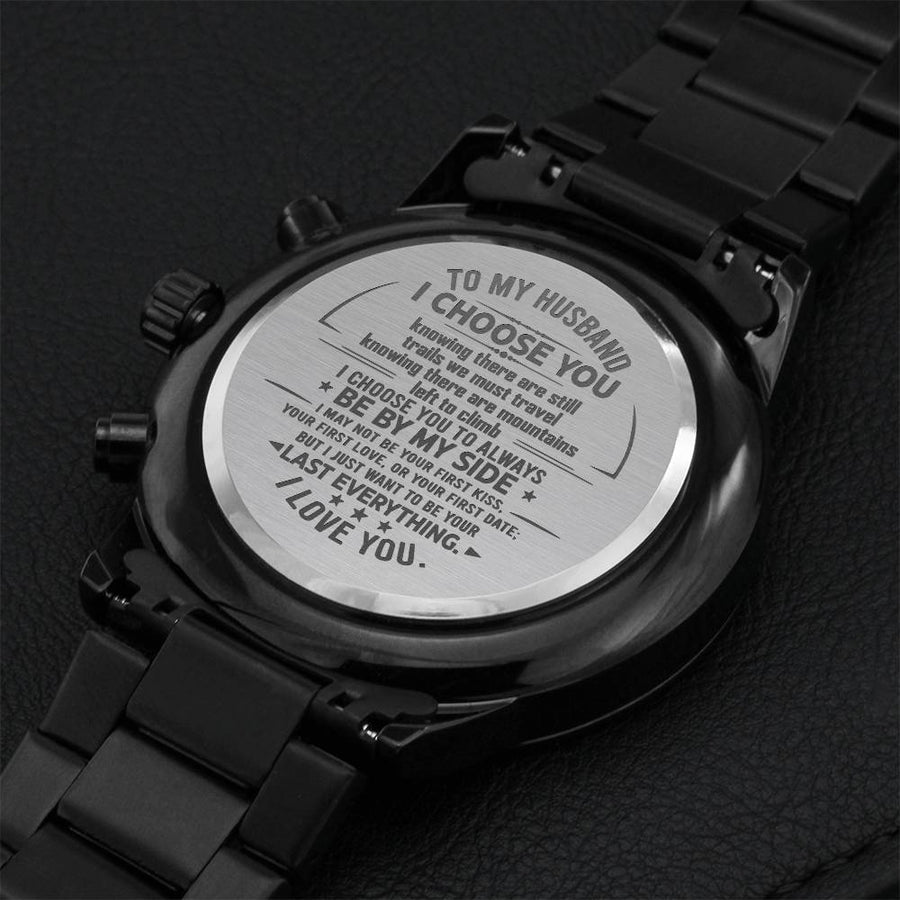Gift For Husband - Be By My Side - Watch Engraving Chronograph Watch