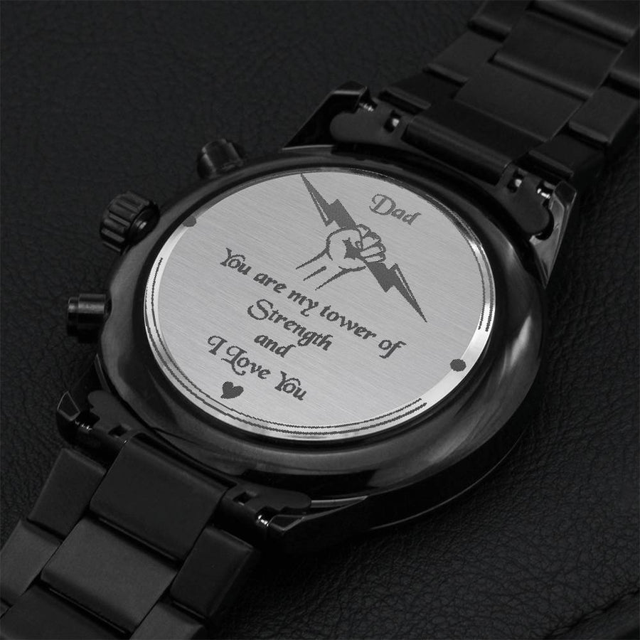 Tower Of Strength Engraving Chronograph Watch