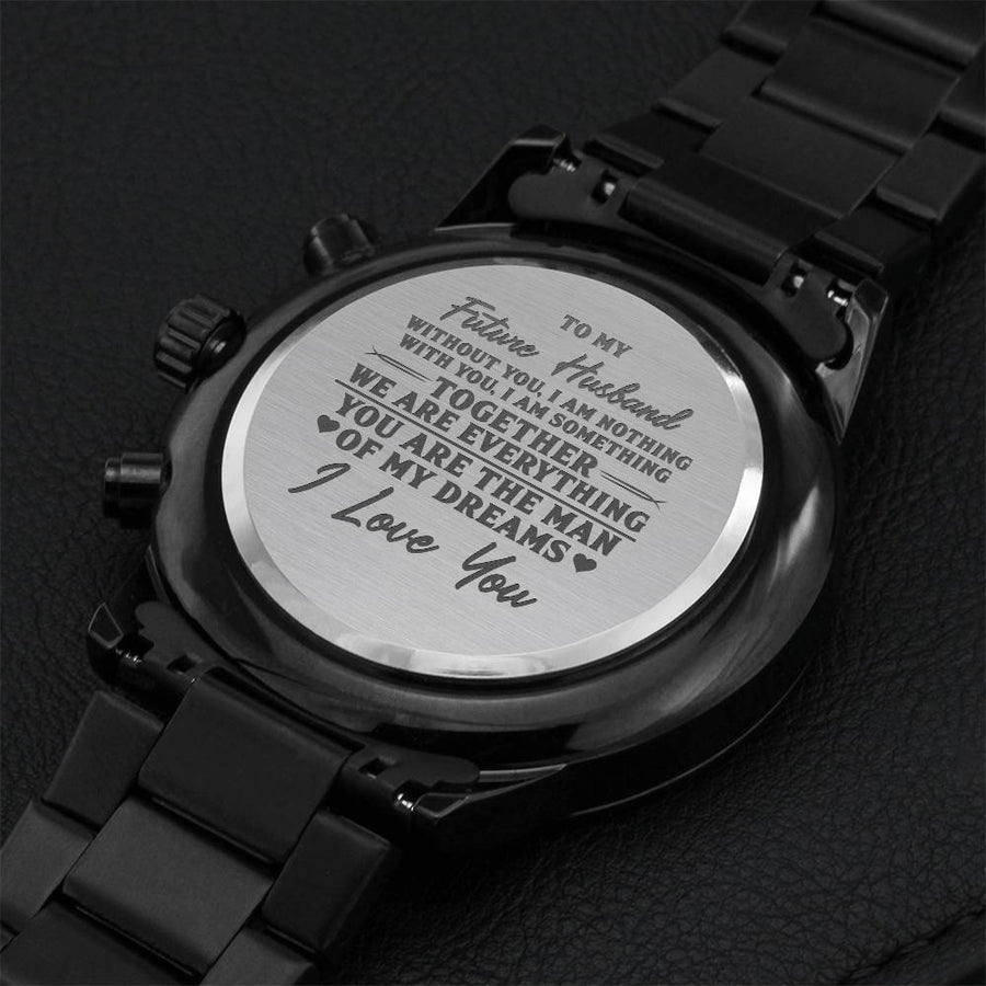 To My Future Husband Engraved Gift Watch Engraving Chronograph Watch