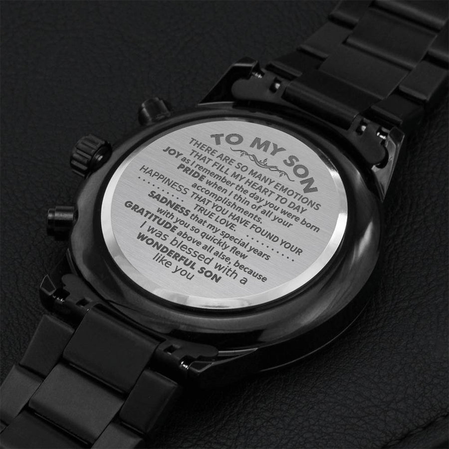 Gift For Son - Many Emotions - Watch Engraving Chronograph Watch