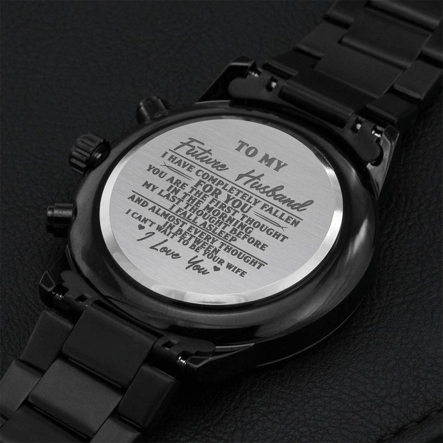 To My Future Husband Engraved Gift Watch 3 Engraving Chronograph Watch