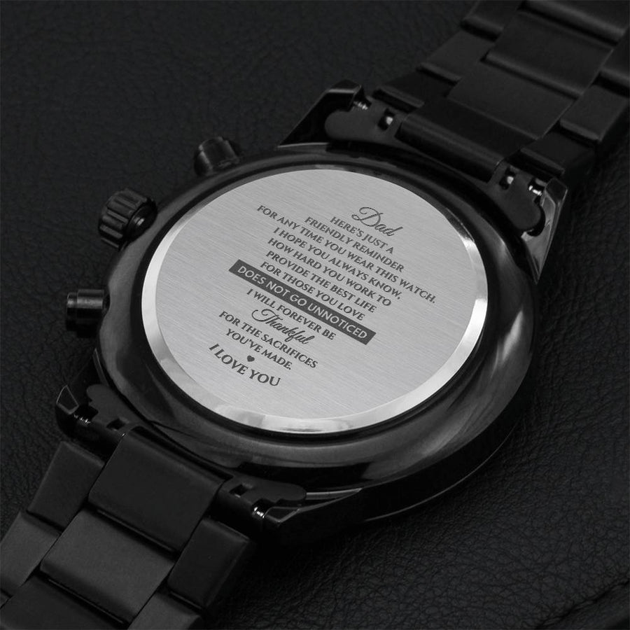 Dad Here's Just A Friendly Reminder Engraving Chronograph Watch