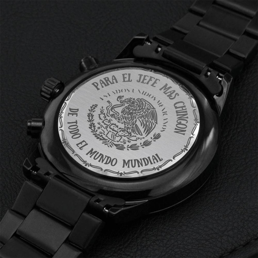 Jefe Chingon Engraved Watch For Dad Engraving Chronograph Watch
