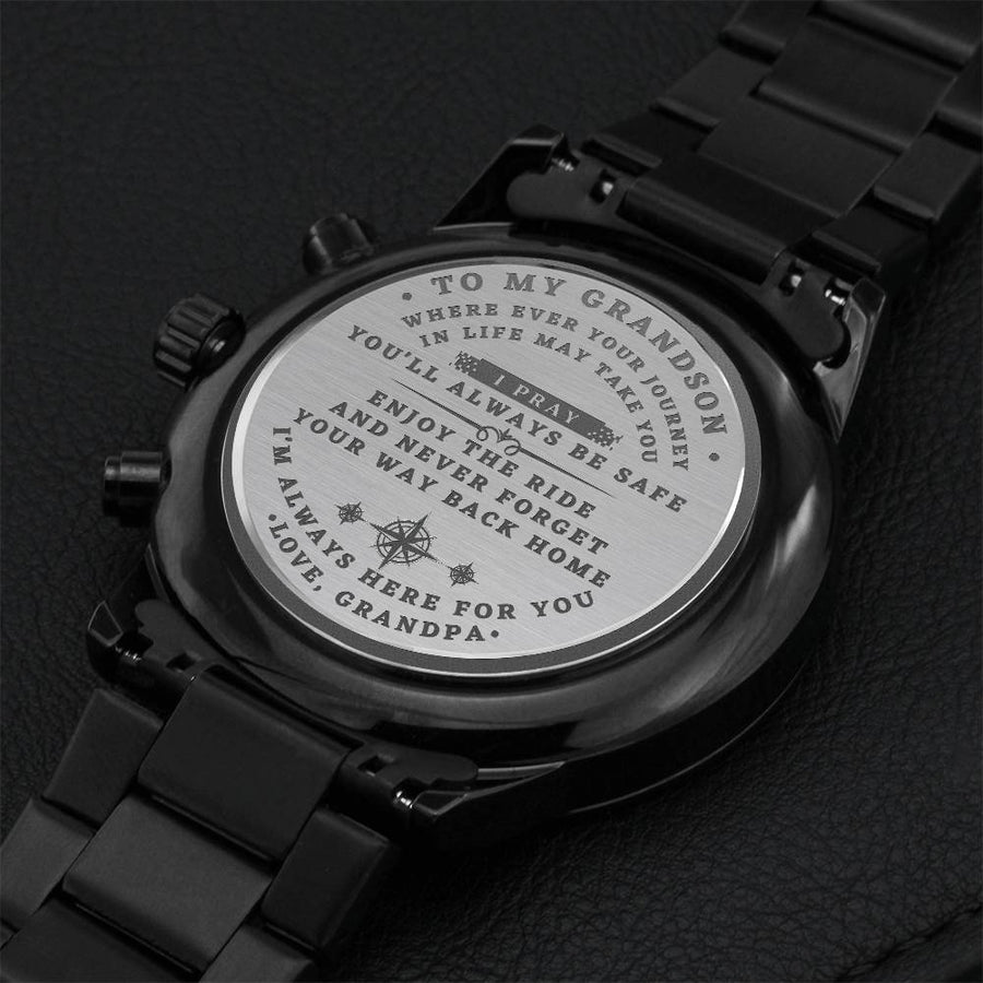 Watch For My Grandson From Grandpa Engraving Chronograph Watch