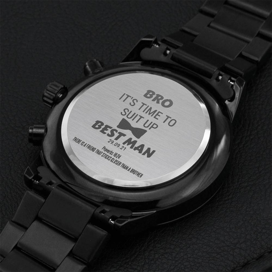 Best Man's Gift - A Customize Watch With Proverbs 1824 Engraved Engraving Chronograph Watch