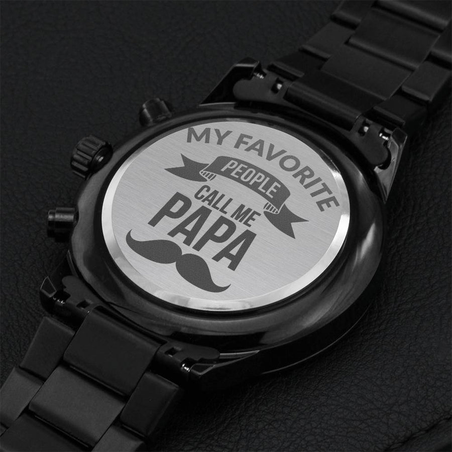 Engraved Watch Gift For Dad Father’s Day Gift For Daddy Birthday Gift For Dad Engraved Watch For Him Father Gift From Daughter And Son Gift For Papa Engraving Chronograph Watch