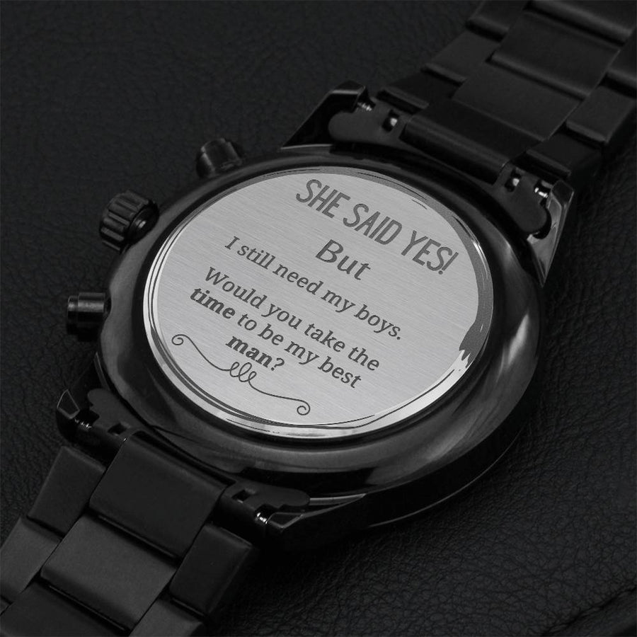 Best Man Custom Message Watch For Men Engraving Chronograph Watch