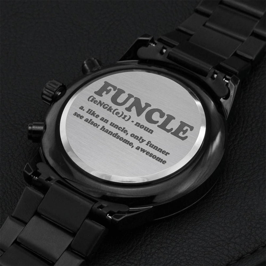 Funcle Definition Funny Uncle Engraved Watch Engraving Chronograph Watch