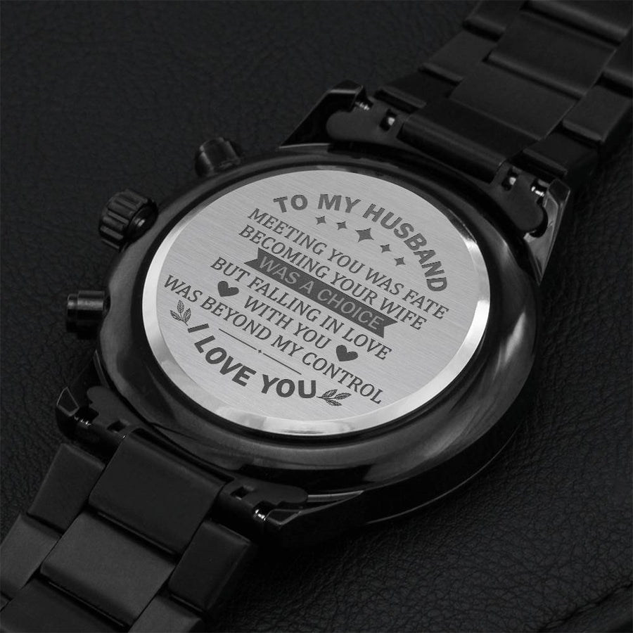 To My Husband 3 Engraving Chronograph Watch