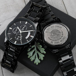 Jefe Chingon Mexico Engraving Chronograph Watch
