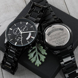 Custom Engrave Chronograph Mens Watch Stainless Steel Best Gift For Father's Day Engraving Chronograph Watch