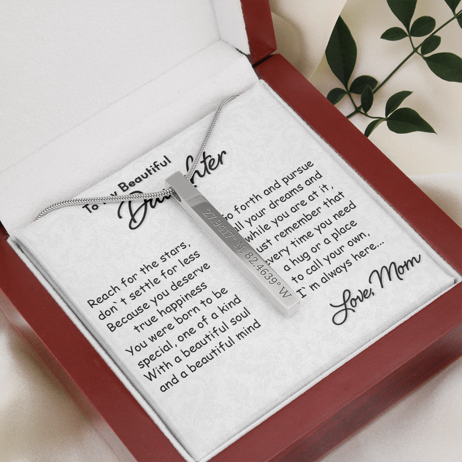 To My Beautiful Daughter | Home Coordinates Vertical Necklace