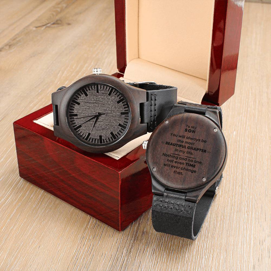 Son Most Beautiful Chapters - Wooden Watch Gifts To My Son Watch Son Christmas Gift For My Son Graduation Gift For My Engraved Wooden Watch