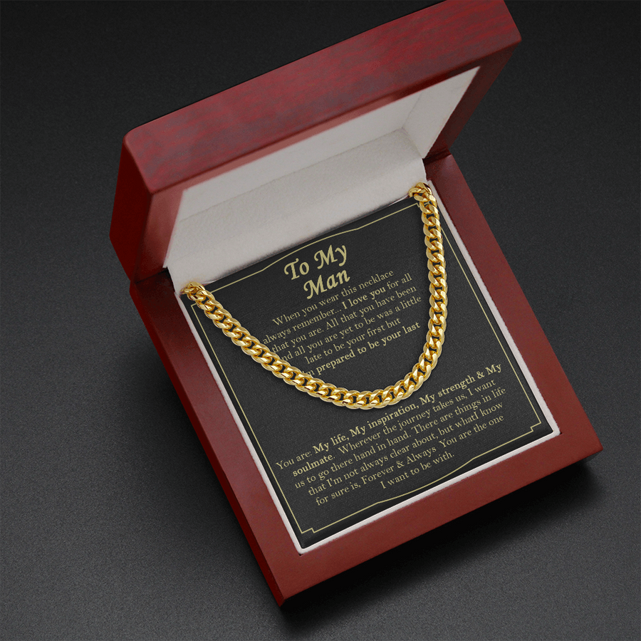 To My Man Necklace, Gift For Boyfriend, Boyfriend Birthday Gift