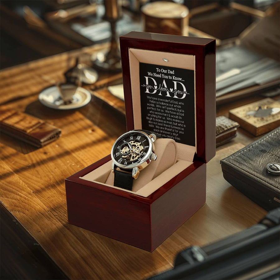 Watch For Dad We Love You Dad We Need You To Know Heartfelt Openwork Skeleton Luxury Watch From The Kids Openwork Watch