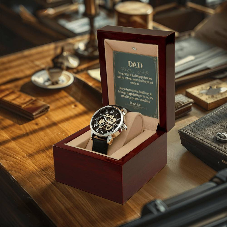 To My Dad Gift Watch Openwork Watch For Dad Watch For Men Father's Day Gift Watch Dad Birthday Gift From Son Gift From Daughter