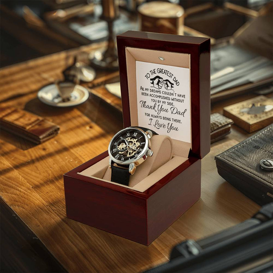 Wrist Watch For Dad Men's Openwork Watch Father's Day Gift From Daughter Gift From Son Dad Birthday Gift Watch With Message Card(2)