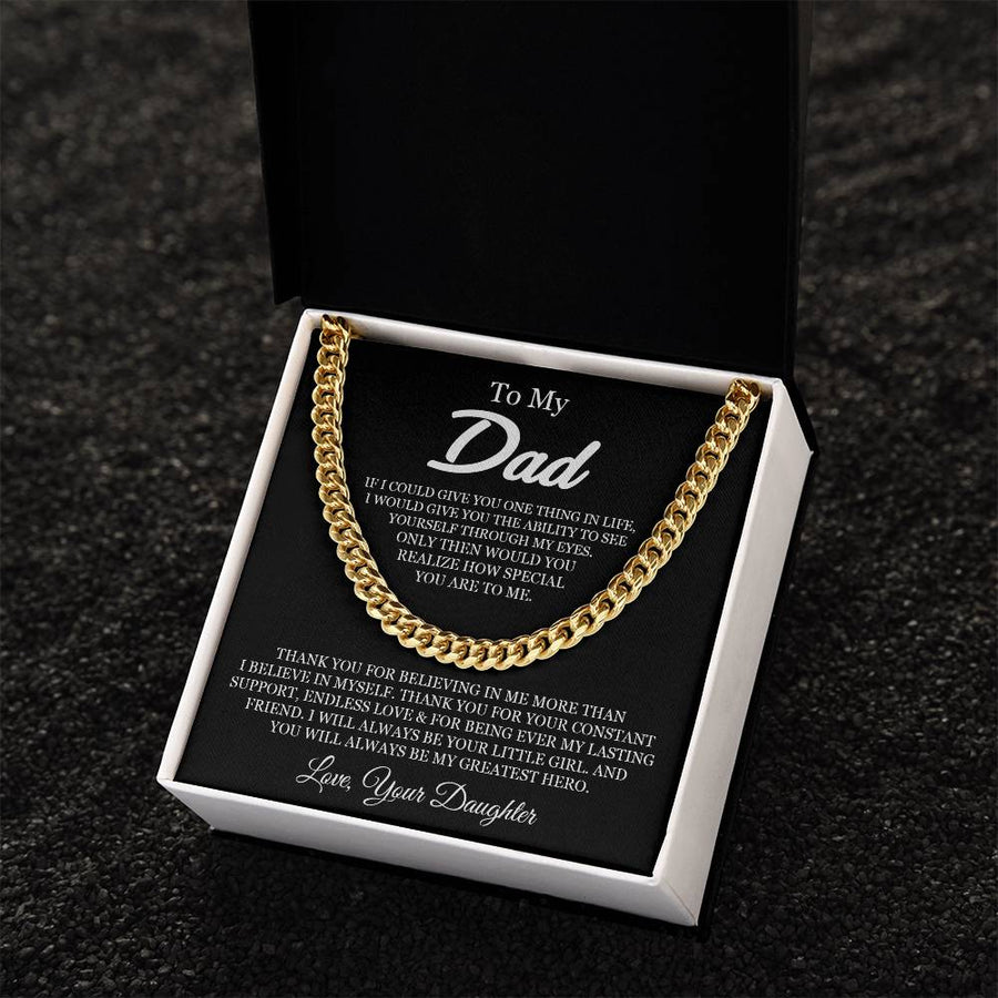 To My Dad Cuban Chain Necklace Sentimental Gift For Dad From Daughter Dad Birthday Gift Idea Father's Day Gift Cuban Link Chain
