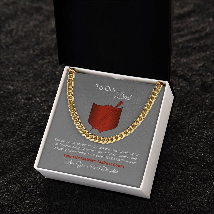 To Our Dad Gift For Dad Christmas Gift Gift For Him Cuban Link Chain Necklace Evergreen Gifts For Men Cuban Chain Neck