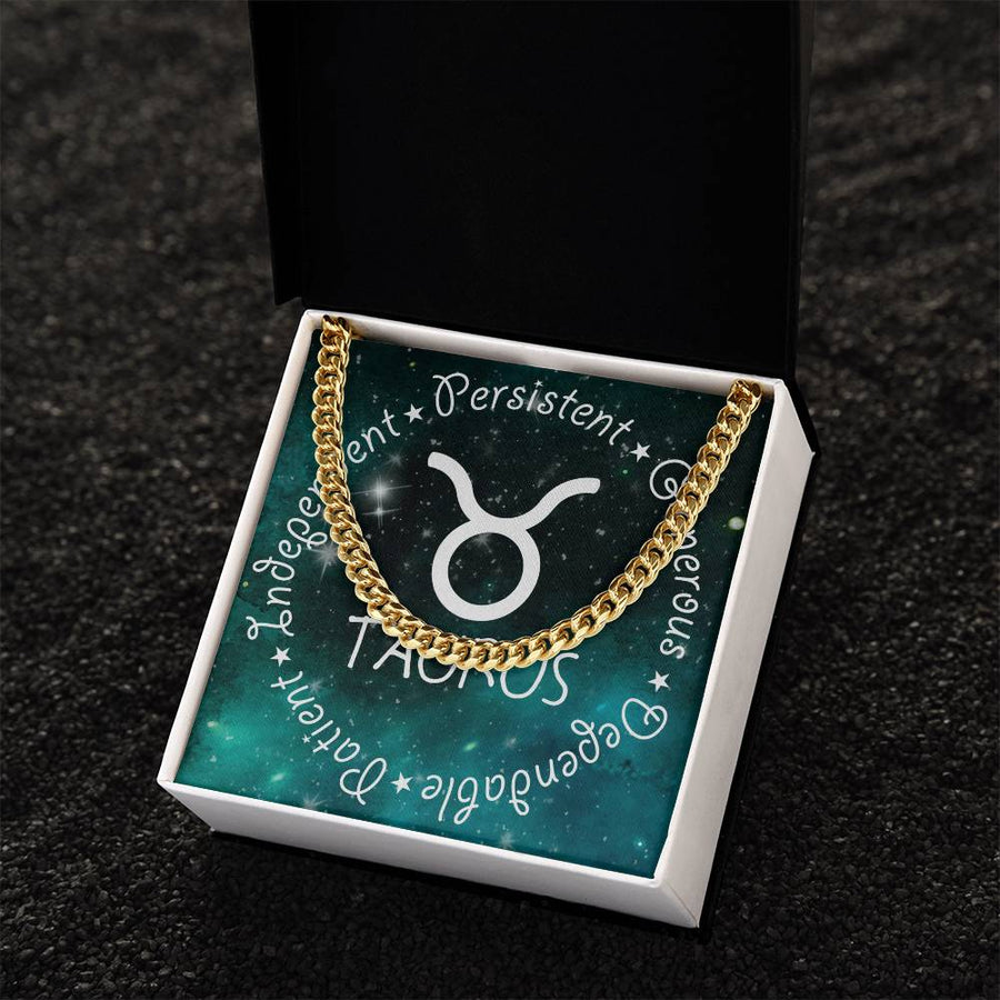 Cuban Link Chain Necklace - Taurus Theme
