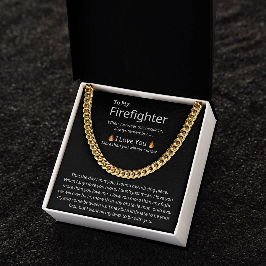 Collier chaîne cubaine Pour mon pompier